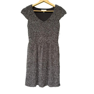 NWT Socialite Black Metallic Y2K V-Neck Skater Dress Medium Whimsigoth
